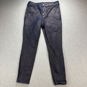 Old Navy Jeans Womes 8 Black Shine Rockstar Super Skinny High Rise Smooth Pocket